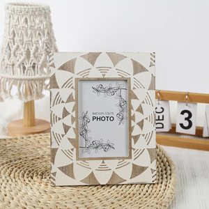 Paquete de 2 marcos de fotos de madera de mango moderno, marco de madera tallado para fotos de viaje, exhibición de granja, dormitorio, decoración de sala de estar - Product Image 5