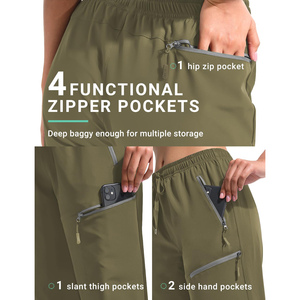 Pantalon Capri pour femme de haute qualité avec taille à cordon, tissu léger et respirant, pantalon cargo d'été avec poche, léger - Product Image 3