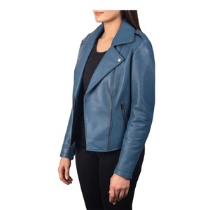 Sheepskin Design Genuine Leather Windproof Breathable Heated Embroidered Women Leather Jacket Customize Embroidery - Product Image 3