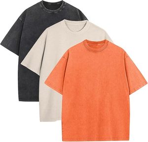 Custom <b>Mens</b> Acid Wash Slim Fit Casual Heavyweight Cotton <b>Silk</b> Screen Printed Front Logo Eco-Friendly Breathable T-<b>Shirt</b> - Product Image 1