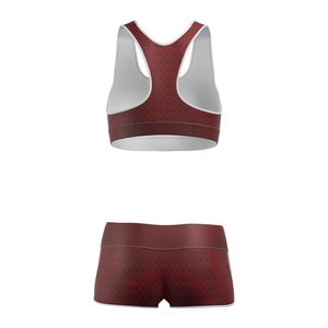 Conjunto Deportivo Sublimado Personalizado para Mujer, Bra Deportivo y Pantalones Cortos de Cintura Alta para Yoga, Gimnasio, Ejercicio, Ropa Deportiva OEM - Product Image 5