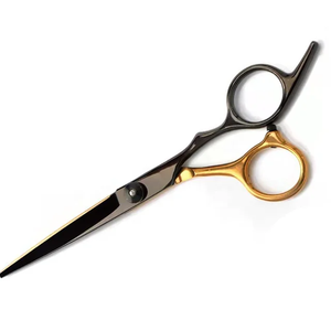 Ciseaux de coiffure professionnels en acier inoxydable avec revêtement plasma or-noir pour le coiffage et le soin des sourcils - Product Image 3