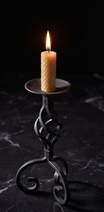 Support de bougie vintage en fer noir torsadé, finition antique classique, candélabre décoratif de table - Product Image 5