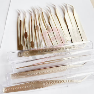 แหนบต่อขนตาทองคำขายส่ง แหนบต่อขนตาแบบกำหนดโลโก้เอง แหนบต่อขนตาแบบ Volume แหนบต่อขนตาความแม่นยำสูง - Product Image 6