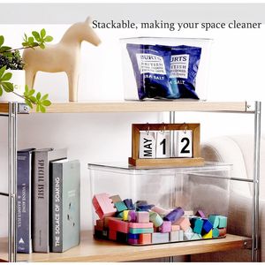 Set di 5 Contenitori Trasparenti per Alimenti, Scatole Impilabili con Coperchio per Organizzazione (3 XL + 2M) - Product Image 2