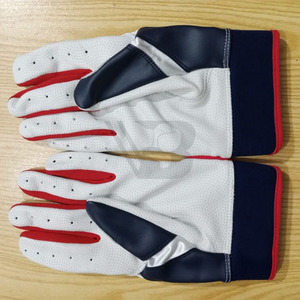 High Quality <b>Baseball</b> Batting Glove Professional Teams Wear Breathable Leather Knit Fabric Pull On Unisex Adult Training Glove - Product Image 4