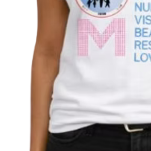 เสื้อยืดคอกลมแขนสั้นสีขาวประดับเพชรสำหรับผู้หญิง รุ่น MOM Love สวมใส่สบายๆ ในชีวิตประจำวัน เสื้อผ้าแฟชั่นทันสมัย - Product Image 3