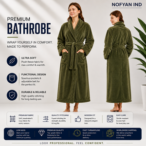 Peignoir de bain en polaire doux et chaud pour femme, de haute qualité, en tissu pelucheux, séchage rapide, idéal pour la maison - Vente en gros OEM - Product Image 1