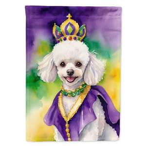 Multicolor blanco caniche rey Mardi Gras jardín bandera decorativa buzón y Patio Banner para patio y césped ilustraciones para camas de flores - Product Image 1