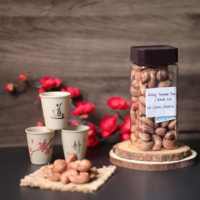 Nueces de Anacardo Orgánicas Tostadas Premium Especiales en Frasco Cuadrado de 260g con Tapa Negra, Sabor Cremoso y Salado, OEM Vietnam, Certificación ISO