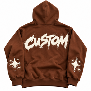 Nouveau style – Sweat à capuche zippé surdimensionné pour homme en coton 100 % écologique, marron, avec logo en polaire sur le devant, manches classiques, style hiver - Product Image 2
