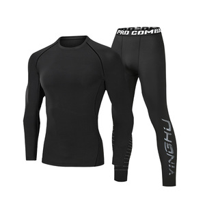 Conjunto Deportivo de 2 Piezas para Hombre, Adulto, Manga Larga, Compresión, Patrón Geométrico, Secado Rápido, Transpirable, Ajuste Ceñido, para Gimnasio y Fitness - Product Image 5