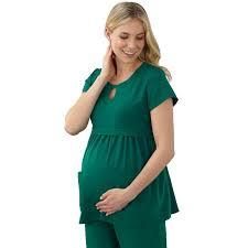 Blusa de Uniforme Hospitalario para Mujer, Cuello en V, Color Verde Azulado, Tejido de Algodón y Poliéster - Product Image 2