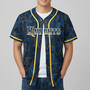 Maillot de baseball pour hommes Knights à manches courtes, imprimé par sublimation, coupe classique, respirant, toutes saisons, vêtements d'équipe - Product Image 4