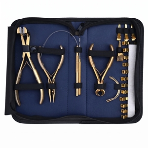 Kit de herramientas profesionales para extensiones de cabello: Alicates para microperlas, alicates para extensiones de queratina, cortador de queratina, clips de salón y alicates para extensiones de cinta. - Product Image 1