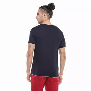 Hot Selling Men's Casual T-Shirt 100% Cotton Breathable Geometric Pattern Short Sleeve Best Quality Fashionable Wholesale Tee - Product Image 4