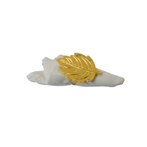 Anneau de serviette en métal de qualité supérieure en forme de fleur avec finition bronze pour la décoration de mariage, d'hôtel, de maison et de restauration de luxe - Product Image 5
