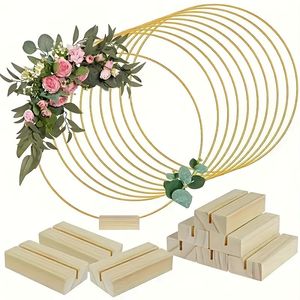 30 grandes cerceaux floraux en métal pour couronnes de mariage, guirlandes de Noël, macramé, décoration, base pour artisanat, 30 cerceaux floraux en métal - Product Image 1