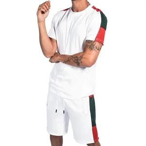 Ensemble décontracté deux pièces pour homme, t-shirt de haute qualité et pantalon à taille élastique, manches courtes, meilleur prix - Product Image 1