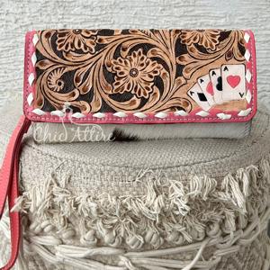 Nuevo Bolso de Mano de Lujo 2026 con Diseño Floral, Hecho a Mano en Cuero Genuino, Cartera de Cuero con Pelo de Vaca, Tarjetero y Clutch para Mujer - Product Image 1