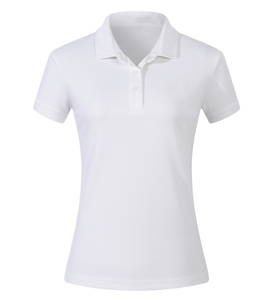 Polo blanc pour femme, manches courtes, couleur unie, décontracté, en piqué de coton, longueur normale, tissu tricoté, T-shirt polo ODM OEM - Product Image 6