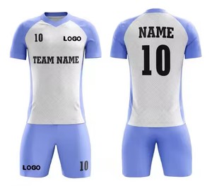 Wholesale Latest Style 100% Polyester Soccer Uniform Set UV Protection Customizable Team Name Adult Men High Winter Summer - Product Image 1