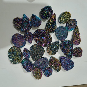 Natural <b>Titanium</b> Druzy Cabochon 25mm Rough Healing Wholesale Bulk Loose Gemstone Chakra Spiritual Reiki KHUSHI GEMS STONE Color - Product Image 2