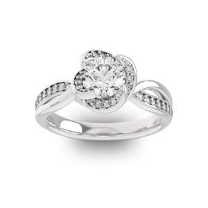 RITZIN แหวนหมั้นสไตล์วิคตอเรียน Forever One Swirl ประดับเพชรที่เพาะเลี้ยงในห้องปฏิบัติการ - ดีไซน์สีโรสโกลด์สุดน่ารัก - Product Image 4