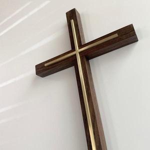 Décoration murale religieuse chrétienne artisanale en bois bicolore avec incrustations, écologique et haut de gamme, pour église, maison, prière, Diwali - Product Image 2