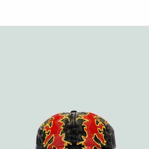 Gorra de Béisbol Negra Unisex con Bordado de Dragón Rojo, Estilo Urbano de 6 Paneles, para Primavera/Verano, Talla 58-60CM - Product Image 6