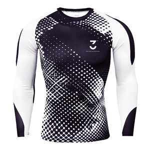 Custom Logo Training <b>Men</b> Rash Guard Quick Dry <b>Compression</b> Base Layer Spandex/Polyester Fitness Clothing for Team Sports - Product Image 1