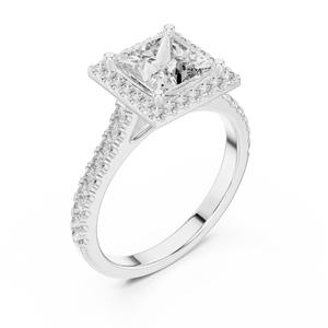 Anillo de Compromiso con Diamante Corte Princesa de 1.50CT, Oro Rosa de 9K, 14K, 18K, Platino, Venta al Por Mayor - Product Image 5