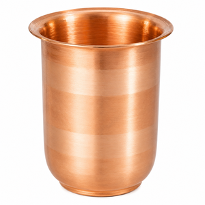 Hand Hammered Pure Copper Tumbler Tapered <b>V</b>-Shape Copper Water Glass Cup with Pedestal Base Ayurvedic Drinkware for Restaurant - Product Image 5