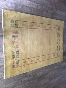 Tapis moderne beige en laine nouée à la main, motif floral classique, à poils plats, pour salon, décoration intérieure - Product Image 1