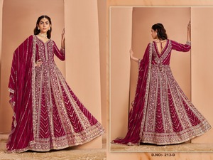 Colección Festiva 2026: Vestido Anarkali de Lujo, Elegante, Bordado, con Cuello en V, Largo hasta el Suelo, Túnica Maxi con Dupatta Pesada, Estilo Indio - Product Image 3