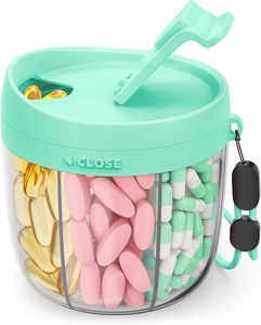 Large Plastic Pill Storage Case Weekly Supplement Organizer Bottle Anti Mixing Medicine Container with Flip Lid - Product Image 3