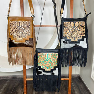 2025 New Woman's Hand Tooled Leather Handbag Top Quality Luxury Famous Brands Genuine Cowhide Leather Designer Purses for Ladies - Product Image 4