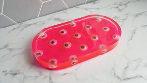 Plateau en résine à paillettes métalliques avec incrustation de cuivre, style industriel, pour décoration intérieure, plateau de service en gros, art fait main - Product Image 5