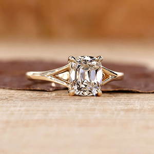 Bague solitaire en diamant de laboratoire taille ancienne, sur mesure, or 18 carats, IGI VVS OMC, bijoux de fiançailles en diamant créé en laboratoire - Product Image 2