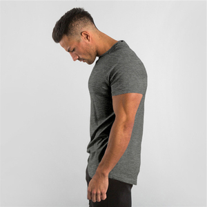 Camiseta Deportiva Unisex Ajustada con Logotipo Frontal, Tejido de Punto, Diseño Sólido, Secado Rápido, Antiarrugas, para Gimnasio, para Hombre - Product Image 4