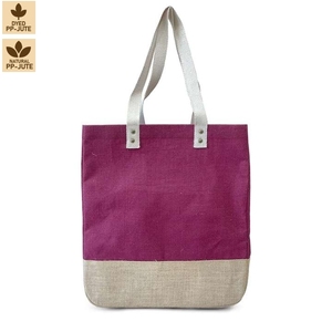 Sac de plage en jute naturel laminé, sac de voyage, 37x36x12 cm, logo personnalisé, vente en gros, OEM, marque privée, commande en gros, modèle SPL164 - Product Image 3