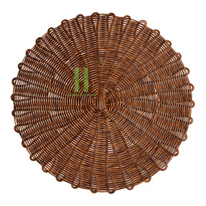 Tendencia en Artículos Ecológicos: Plato Decorativo de Ratán Natural, Decoración de Pared Redonda con Diseño Floral, Mantel Individual de Ratán, Manteles Individuales de Ratán para el Hogar - Product Image 4