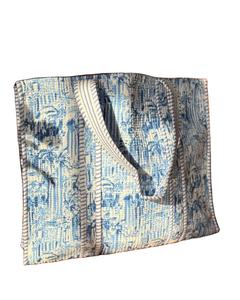 Sac fourre-tout matelassé en coton ATITHI ART avec logo personnalisé, réutilisable, écologique, fermeture éclair, pour le shopping, les voyages, le transport quotidien, léger - Product Image 1