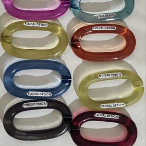 Cadena de eslabones de resina moderna para colgar en interiores, negra/verde claro/azul cielo, cadena de eslabones de resina transparente - Product Image 1