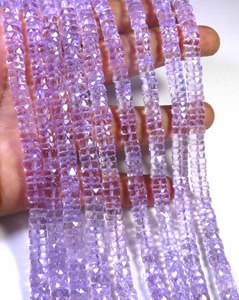 Cuentas de Amatista Rosa Natural Facetadas en Forma de Heishi Brasileño con Orificio Central, Hilo de 16 Pulgadas, 6.5mm, Gemas de Alta Calidad Valley - Product Image 6