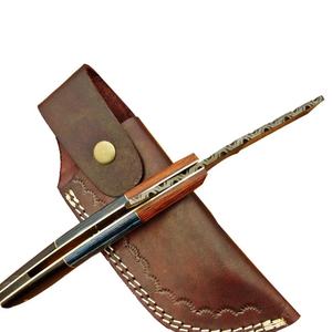 มีดพกทำมือคุณภาพสูงจากเหล็กดามัสกัส พร้อมปลอกหนัง ของขวัญสุดเพอร์เฟกต์สำหรับการตั้งแคมป์ ของขวัญสำหรับคุณพ่อ รองรับ OEM และ ODM - Product Image 6