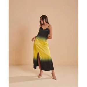 Robe longue tie-dye ombrée pour femme, bretelles spaghetti, fente latérale, tenue décontractée d'été - Product Image 2