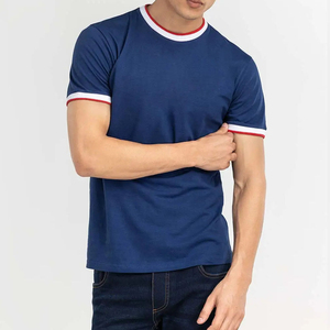 2026 New Arrival Fashion Men's Ringer <b>T</b>-<b>Shirt</b> 100% Cotton Ribbed <b>Neckline</b> Heavy Thick Athletic Gym Training 300g Eco-Friendly - Product Image 3