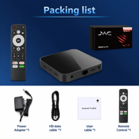 Boîtier de streaming en gros personnalisé OEM Android 10 Quad Core 4K 2 Go RAM 16 Go ROM Wi-Fi 6 double bande 2.4G/5GHz BT5.4 Smart TV Box