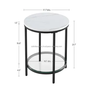 2-Tier Metal Serving Trolley <b>with</b> Locking <b>Wheels</b> for Horse Riders <b>Tables</b> Metal <b>Tables</b> for Rental Wood Home Office Furniture - Product Image 3